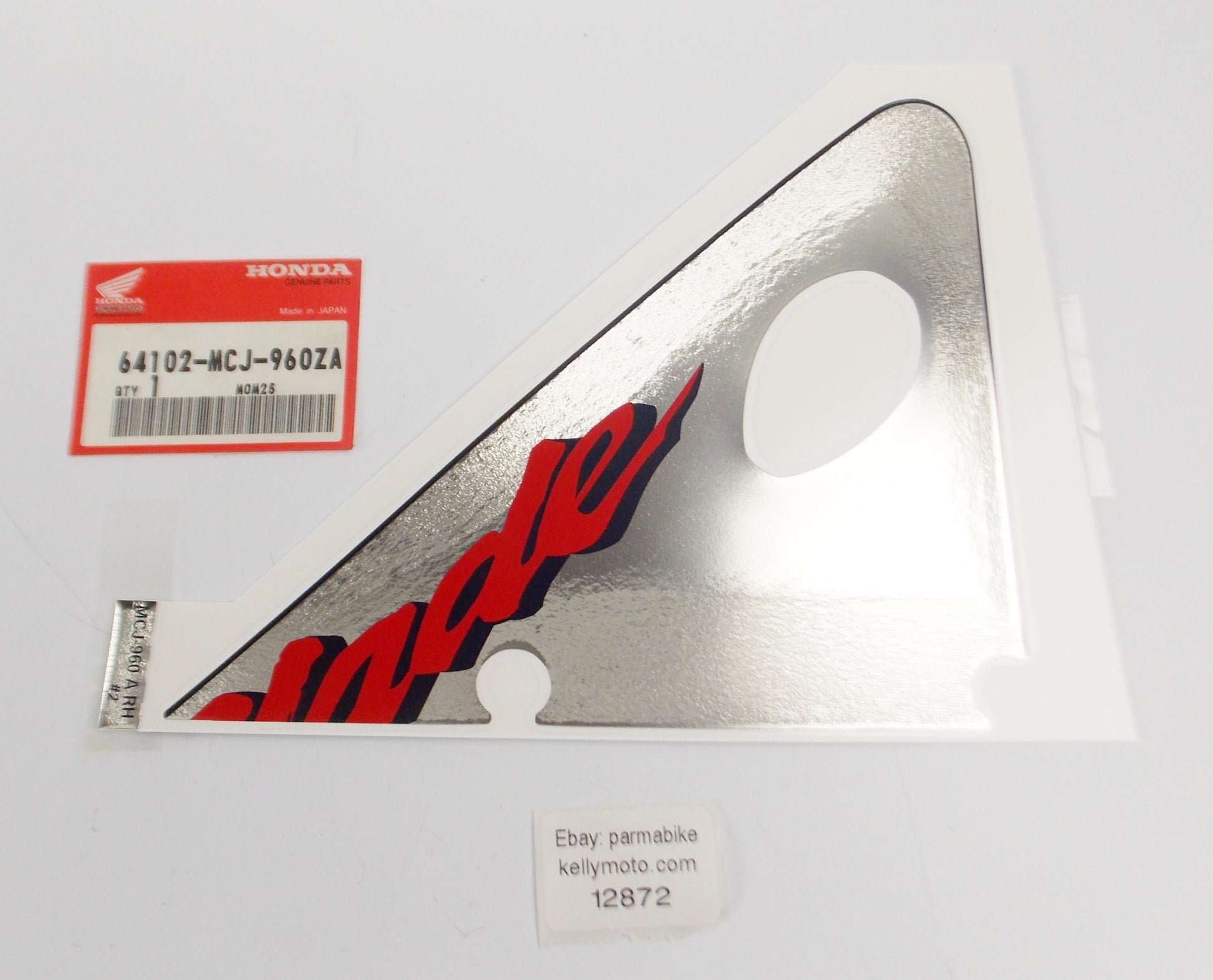 OEM HONDA 2001 CBR900RR STICKER/STRIPE A UPPER COWL R. TYPE2 64102-MCJ-960ZA - MotoRaider