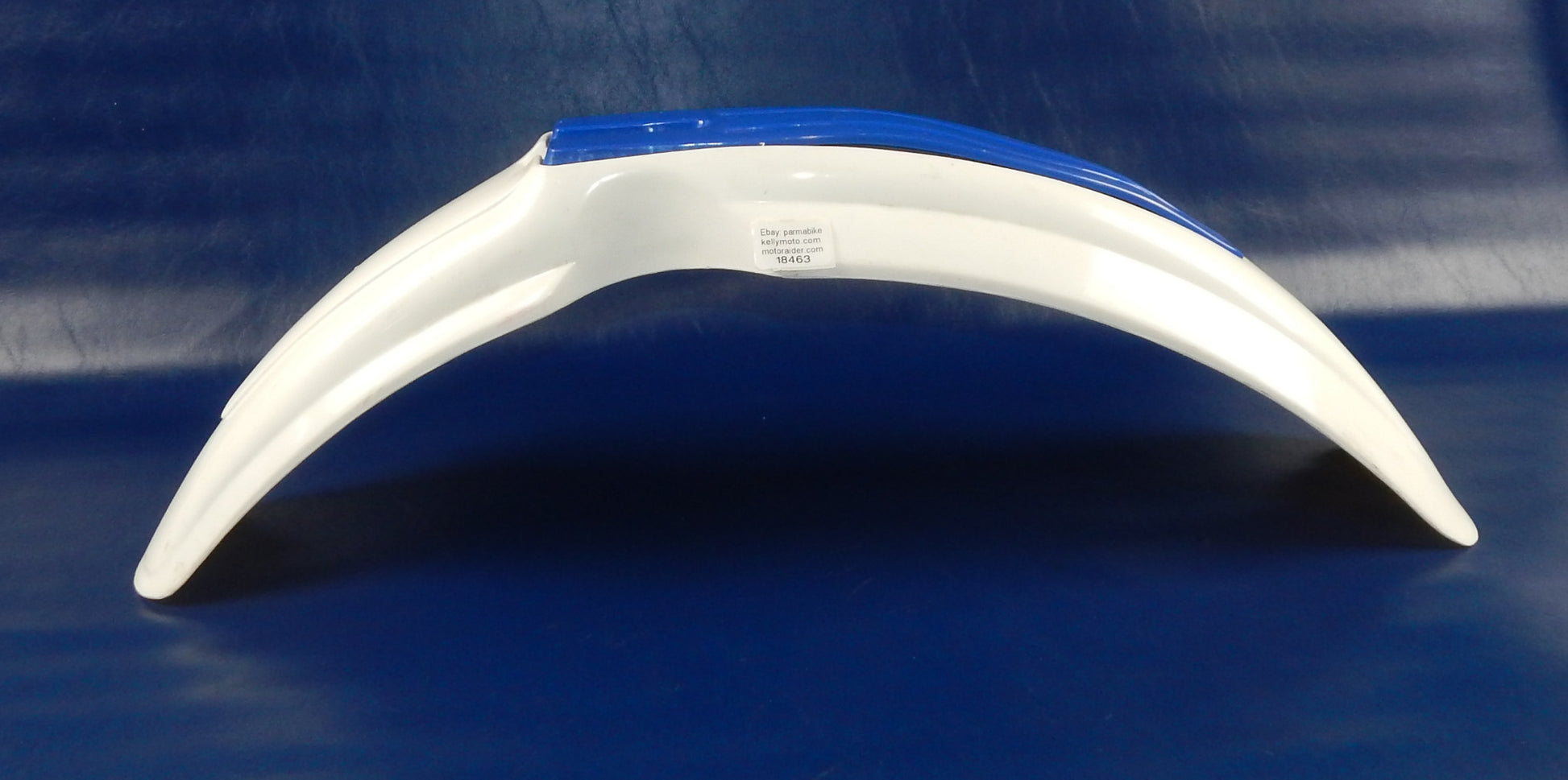 STILL MOTOR A443 FRONT FENDER WHITE BLUE PLASTIC CAGIVA HUSQVARNA YAMAHA L=37.5" - MotoRaider