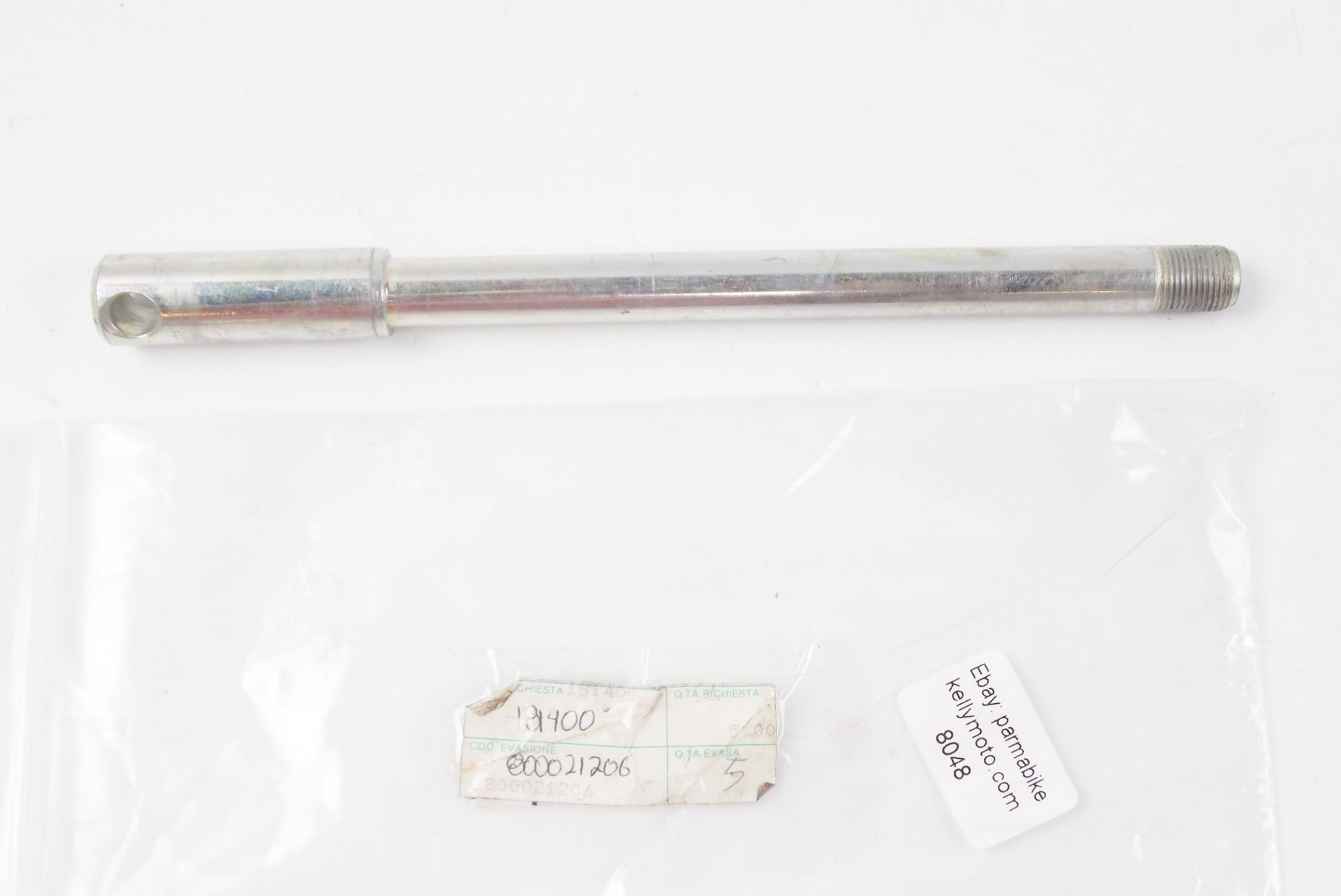 NOS OEM CAGIVA 1982 SX 250 350 FRONT WHEEL AXLE BOLT PIN 800021206 - MotoRaider