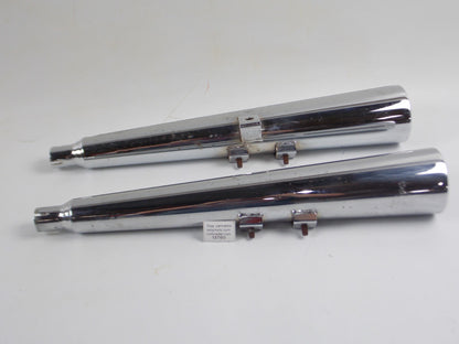 MECADAPO RIGHT LEFT CHROME EXHAUST MUFFLER PIPE L=530mm INLET ID=29 YAMAHA HONDA - MotoRaider