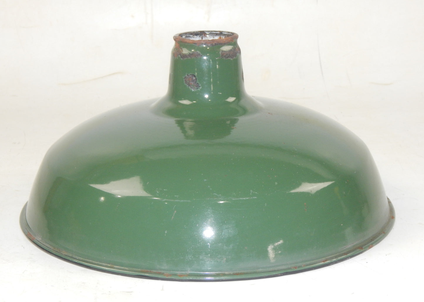 VINTAGE METAL SHOP LIGHT SHADES GREEN PORCELAIN ENAMEL D=14" GARAGE INDUSTRIAL 0 - MotoRaider