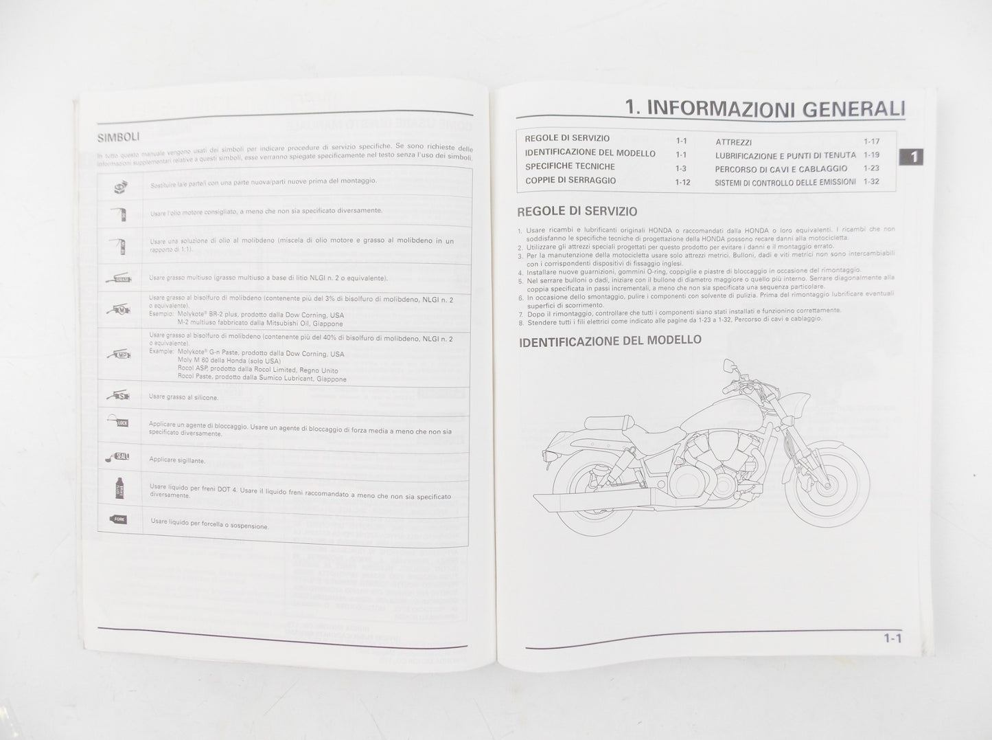 HONDA VTX1800C2 WORKSHOP MANUAL REPAIR BOOK ITALIAN - MotoRaider