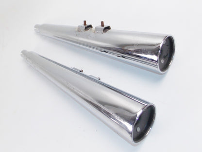 MECADAPO RIGHT LEFT CHROME EXHAUST MUFFLER PIPE L=530mm INLET ID=29 YAMAHA HONDA - MotoRaider