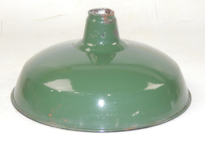 VINTAGE METAL SHOP LIGHT SHADES GREEN PORCELAIN ENAMEL D=14" GARAGE INDUSTRIAL 0 - MotoRaider