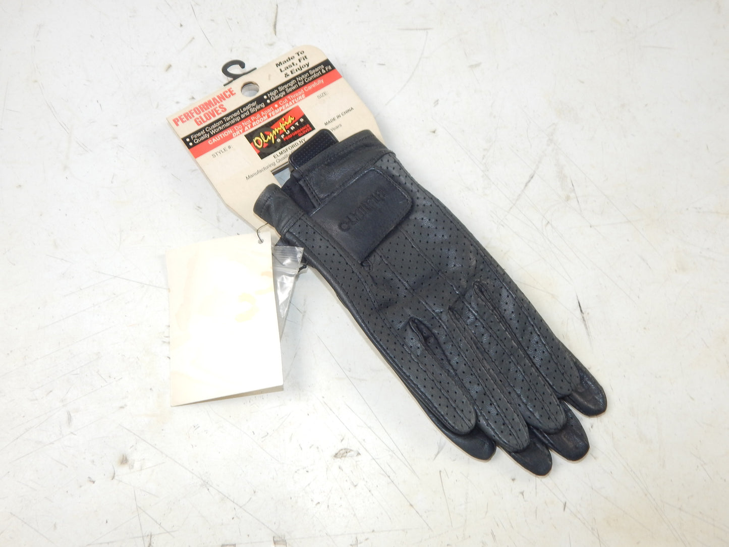 OLYMPIA SPORT LADIES PERFORMANCE LEATHER GLOVES PAIR SIZE SMALL BLACK MOTORCYCLE - MotoRaider