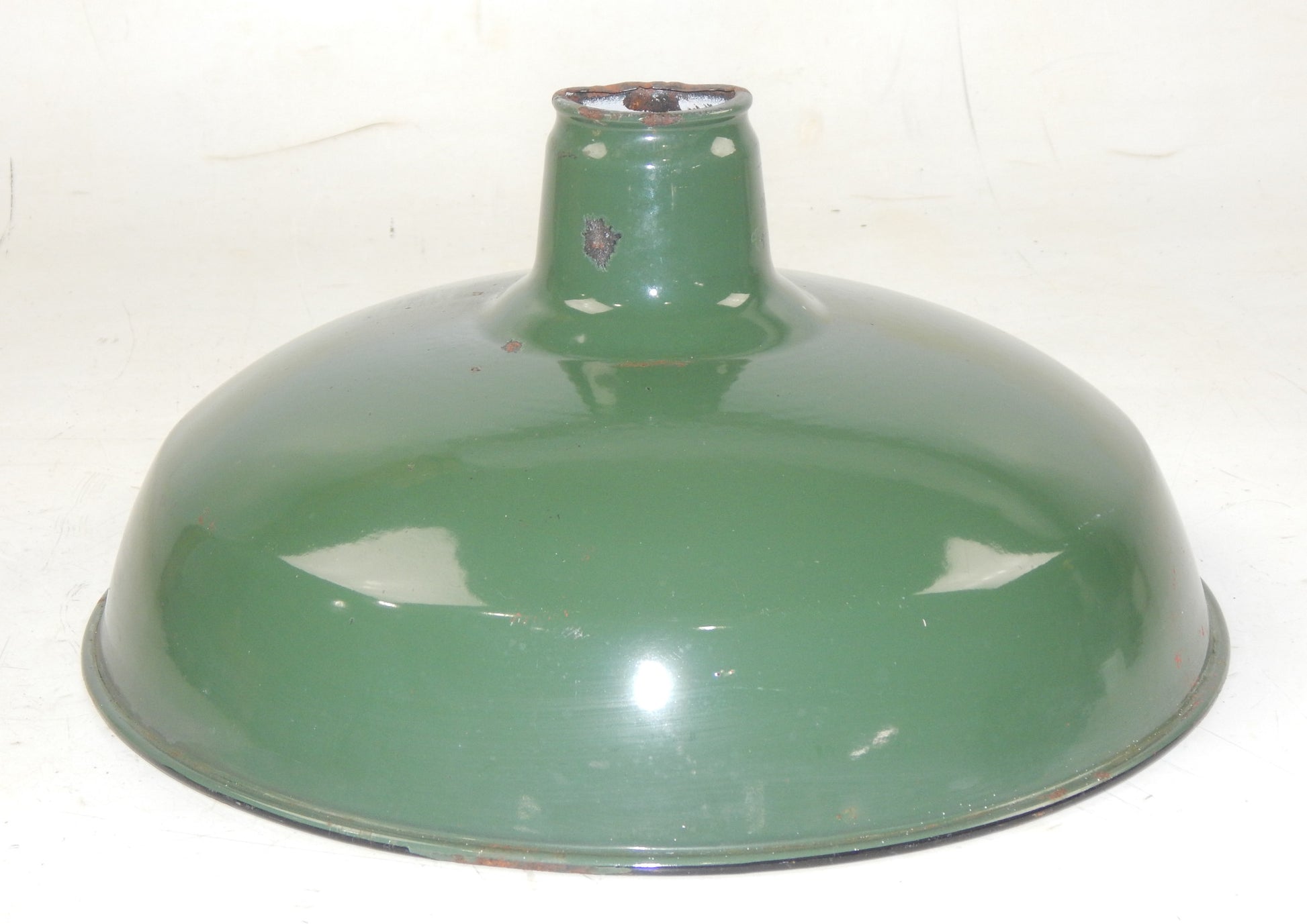 VINTAGE METAL SHOP LIGHT SHADES GREEN PORCELAIN ENAMEL D=14" GARAGE INDUSTRIAL 0 - MotoRaider