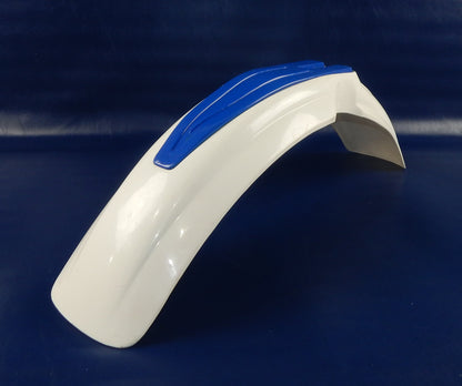 STILL MOTOR A443 FRONT FENDER WHITE BLUE PLASTIC CAGIVA HUSQVARNA YAMAHA L=37.5" - MotoRaider