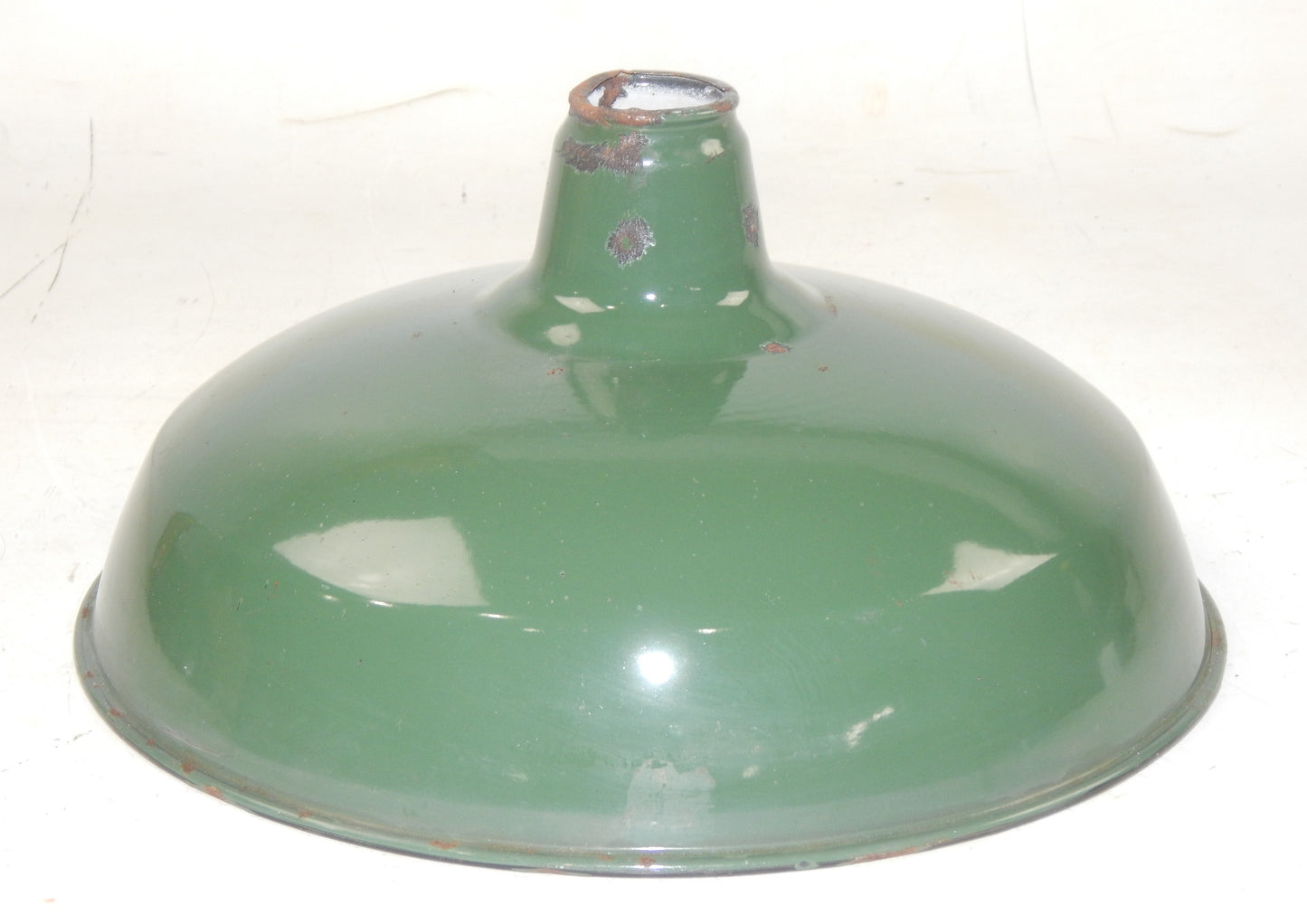 VINTAGE METAL SHOP LIGHT SHADES GREEN PORCELAIN ENAMEL D=14" GARAGE INDUSTRIAL 0 - MotoRaider