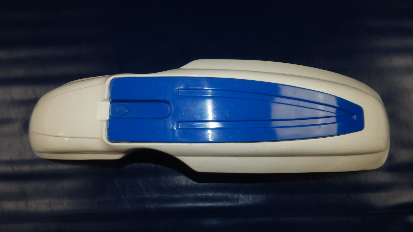 STILL MOTOR A443 FRONT FENDER WHITE BLUE PLASTIC CAGIVA HUSQVARNA YAMAHA L=37.5" - MotoRaider