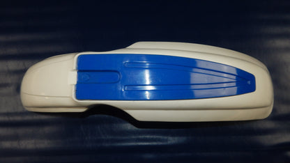 STILL MOTOR A443 FRONT FENDER WHITE BLUE PLASTIC CAGIVA HUSQVARNA YAMAHA L=37.5" - MotoRaider