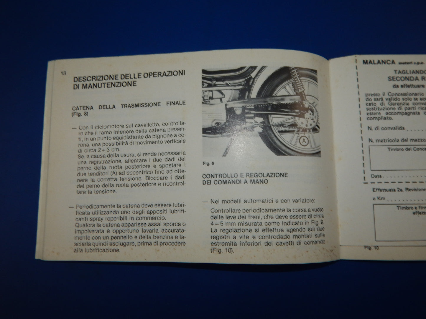 1980's MALANCA 2+ TIGROTTO ST54 GTS 50cc MOPED OWNER MANUAL MAINTENANCE BOOK - MotoRaider