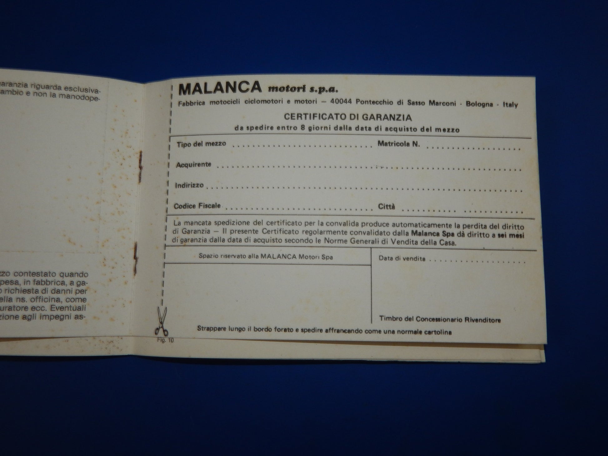 1980's MALANCA 2+ TIGROTTO ST54 GTS 50cc MOPED OWNER MANUAL MAINTENANCE BOOK - MotoRaider