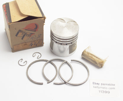 NOS DINAMIN PISTON+PIN+RINGS+CLIPS SET CPL.D. 42.8 mm DUCATI 60 cc CUCCIOLO - MotoRaider