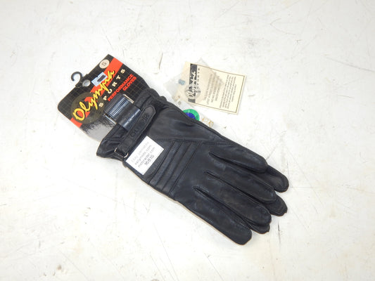 OLYMPIA SPORTS LADIES PERFORMANCE LEATHER GLOVES PAIR SIZE SMALL BLACK 040013 - MotoRaider