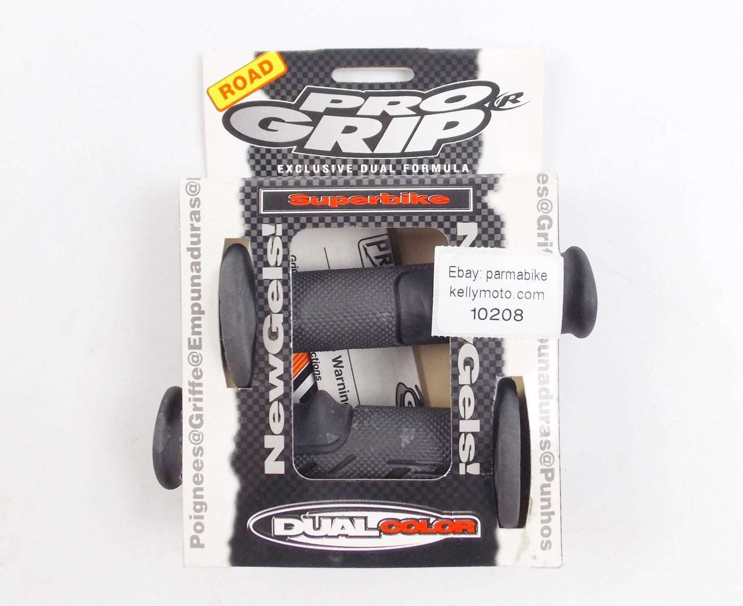 NOS PRO GRIP BLACK-TIT 889 HAND BLACK GRIPS SET 22mm -25mm OPEN END PG0725 - MotoRaider