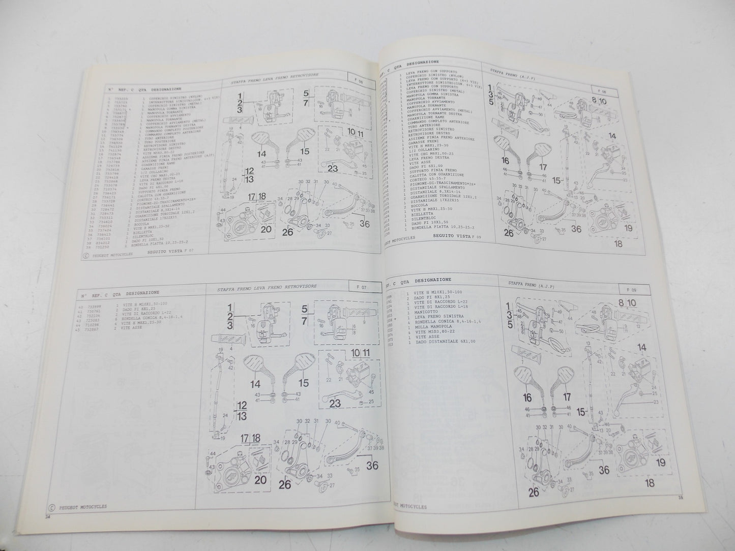 12/1998 PEUGEOT SCOOTER SPEEDFIGHT 50 PARTS CATALOG MANUAL BOOK ITALIAN - MotoRaider