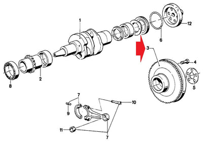 NOS OEM BMW 79-85 R 65 CRANKSHAFT CONNECTING ROD FLYWHEEL # 11221335975 - MotoRaider