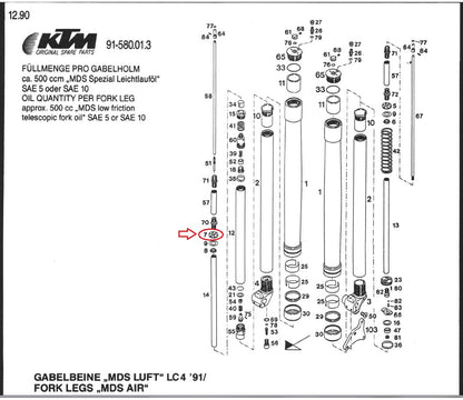 OEM KTM 1990 500/600 LC4 MX/D-DX/E-XC/E-GS FRONT FORK VALVE DISC #14 58001507014 - MotoRaider