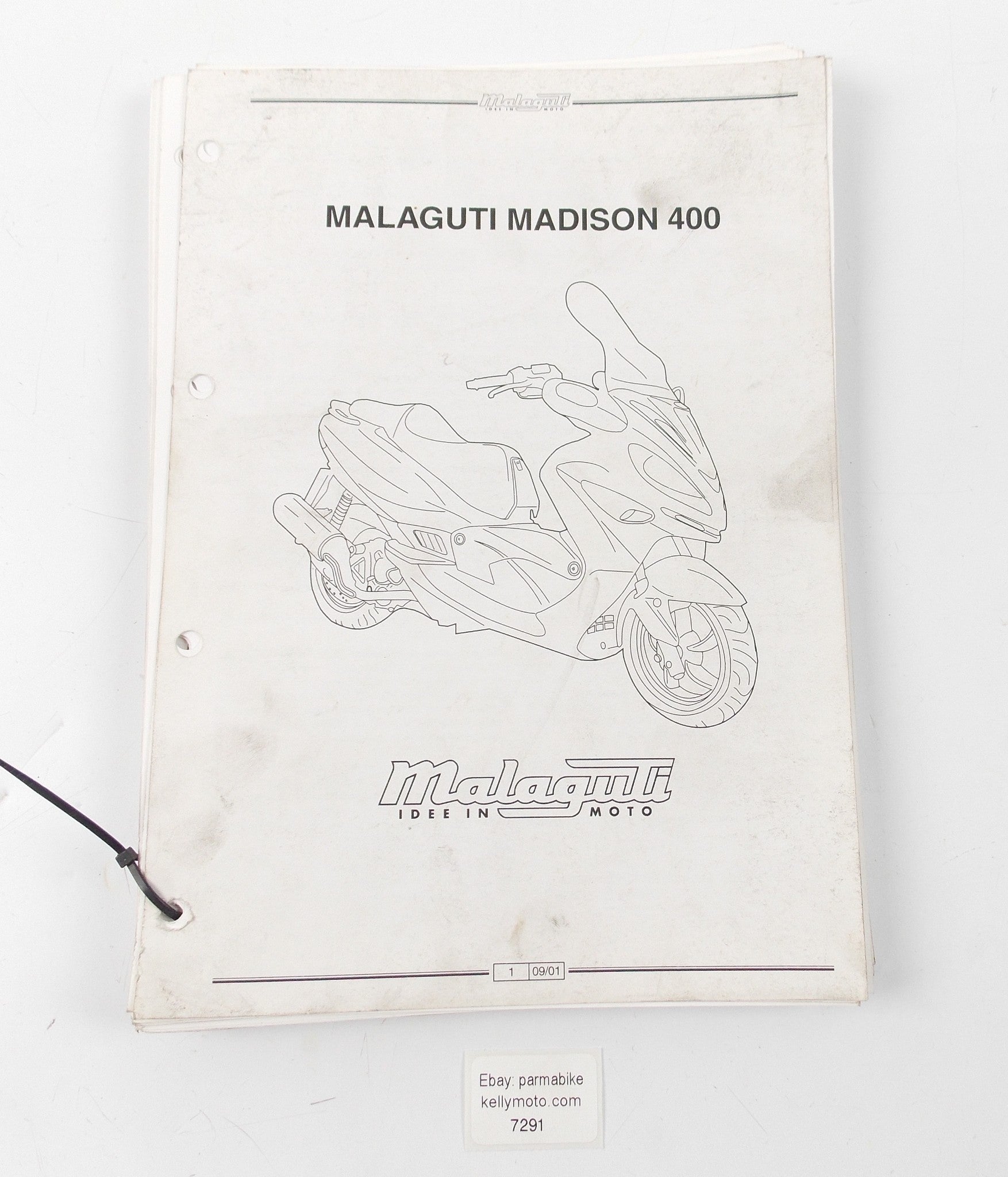 2001 MALAGUTI MADISON 400 SHOP MANUAL BOOK ITALIAN GERMAN FRENCH ENGLISH SPANISH - MotoRaider