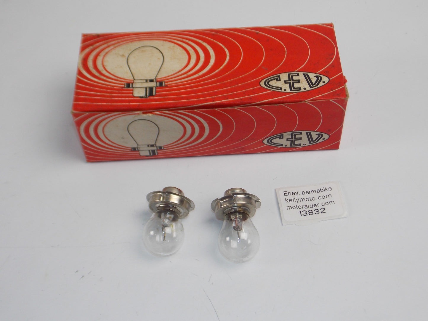 MOPED MOTORCYCLE SCOOTER C.E.V. HEADLIGHT BULB 6 VOLT 15 WATT P26 BASE BOX OF 2 - MotoRaider