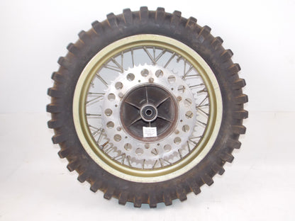 17" REAR WHEEL GOLD RIM HUB TIRE SPOKE SPROKET 1977-1978 HUSQVARNA VINTAGE CROSS - MotoRaider