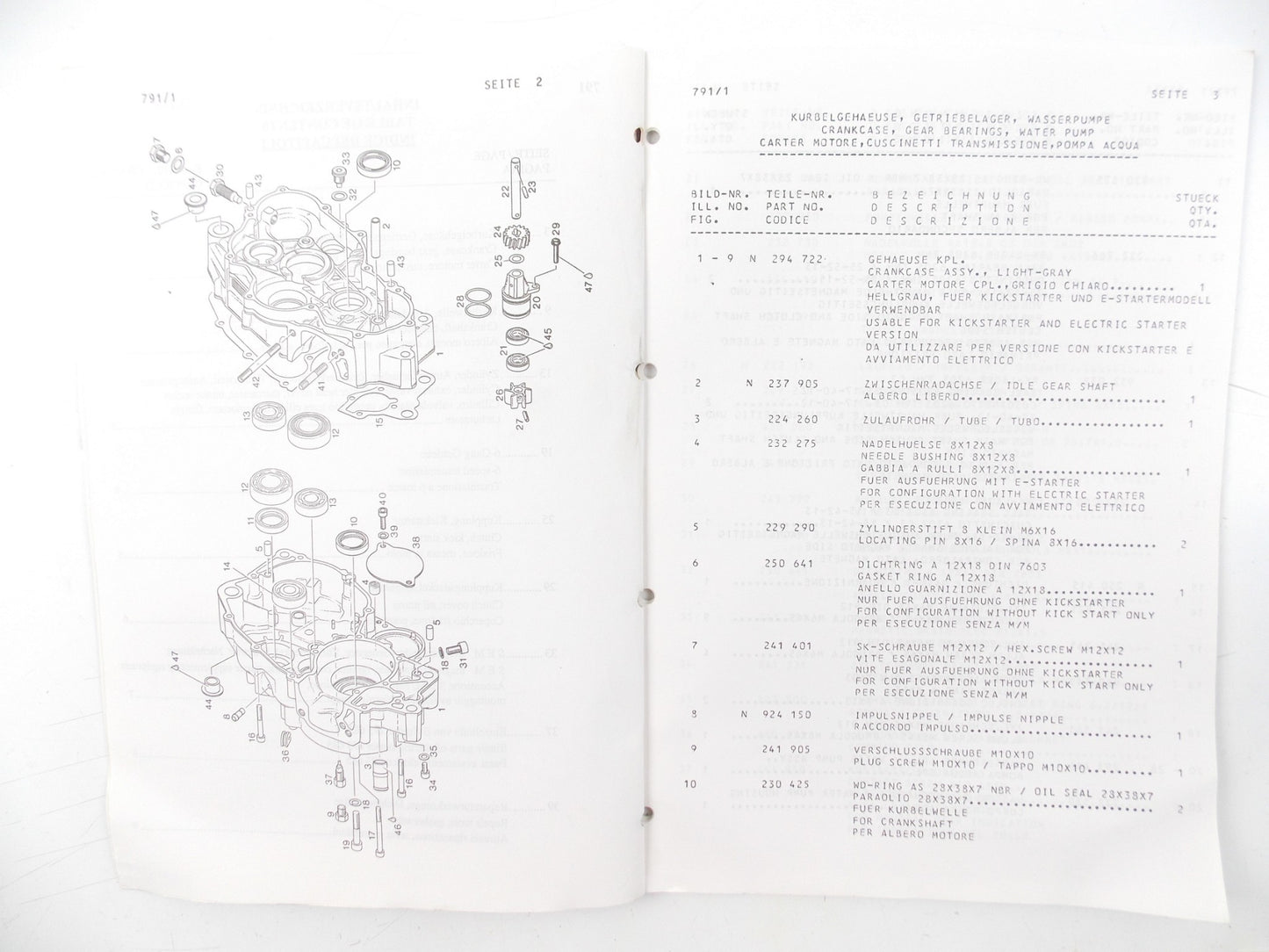 APRILIA RX 125/TUAREG RALLY 125 1992 SPARE PARTS CATALOG BOOK MANUAL 791 - MotoRaider