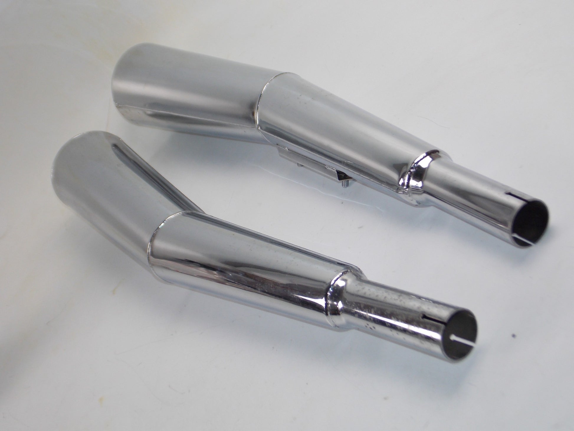 1980's MARVING H900 CHROME EXHAUST MUFFLER PIPES L=750mm INLET ID=42mm ITALY - MotoRaider