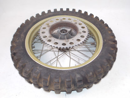 17" REAR WHEEL GOLD RIM HUB TIRE SPOKE SPROKET 1977-1978 HUSQVARNA VINTAGE CROSS - MotoRaider