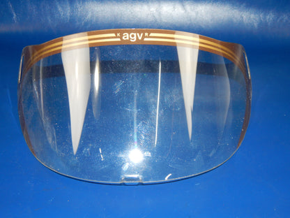 VINTAGE MOTORCYCLE HELMET AGV V-KR 2000 CLEAR VISOR SHIELD SCREEN BROWN ITALY - MotoRaider