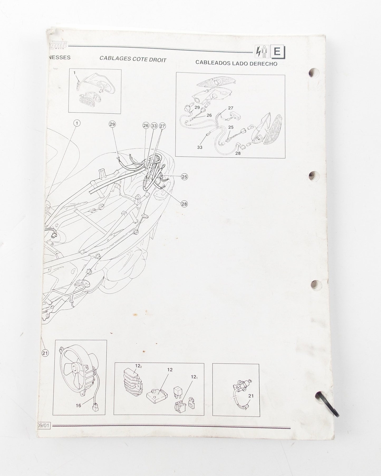 2001 MALAGUTI MADISON 400 SHOP MANUAL BOOK ITALIAN GERMAN FRENCH ENGLISH SPANISH - MotoRaider