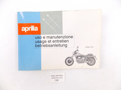 APRILIA CLASSIC 125 INSTRUCTION OPERATING OWNER USER MANUAL BOOK 8102480 - MotoRaider