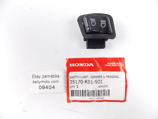 NOS OEM 2013-2014 HONDA SH 125/150 SWITCH UNIT DIMMER 35170-K01-901 - MotoRaider