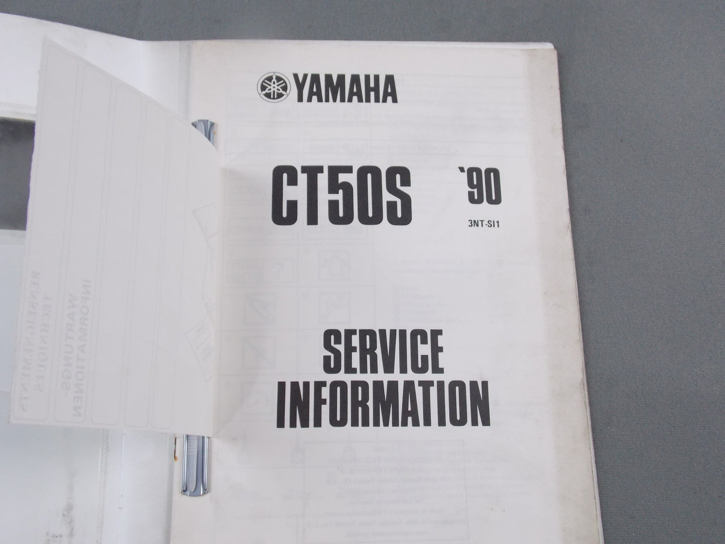 YAMAHA 1990 CT50S MANUAL SERVICE INFORMATION SHOP BOOK # 3NT-SI1 - MotoRaider