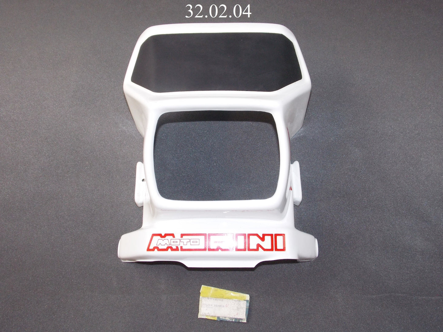 NOS MORINI 1987 350 KANGURO HEADLIGHT COVER WHITE FAIRING NUMBER PLATE 320204 - MotoRaider