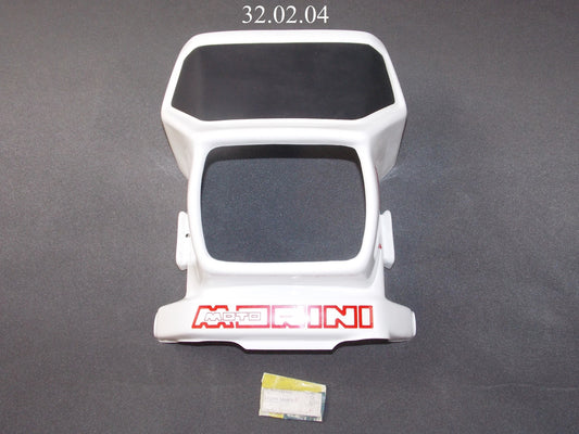 NOS MORINI 1987 350 KANGURO HEADLIGHT COVER WHITE FAIRING NUMBER PLATE 320204 - MotoRaider