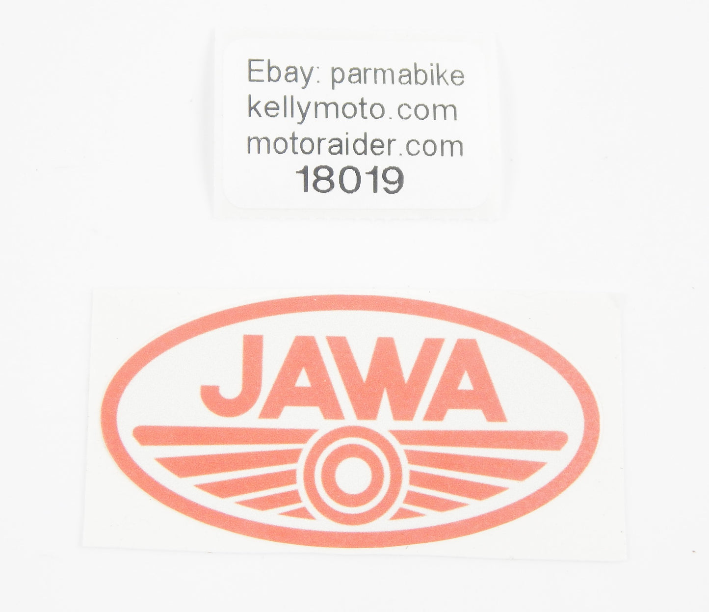 JAWA MOTORCYCLE RED STICKER EMBLEM DECAL 3x1.5" VINTAGE ENDURO CROSS CZ - MotoRaider