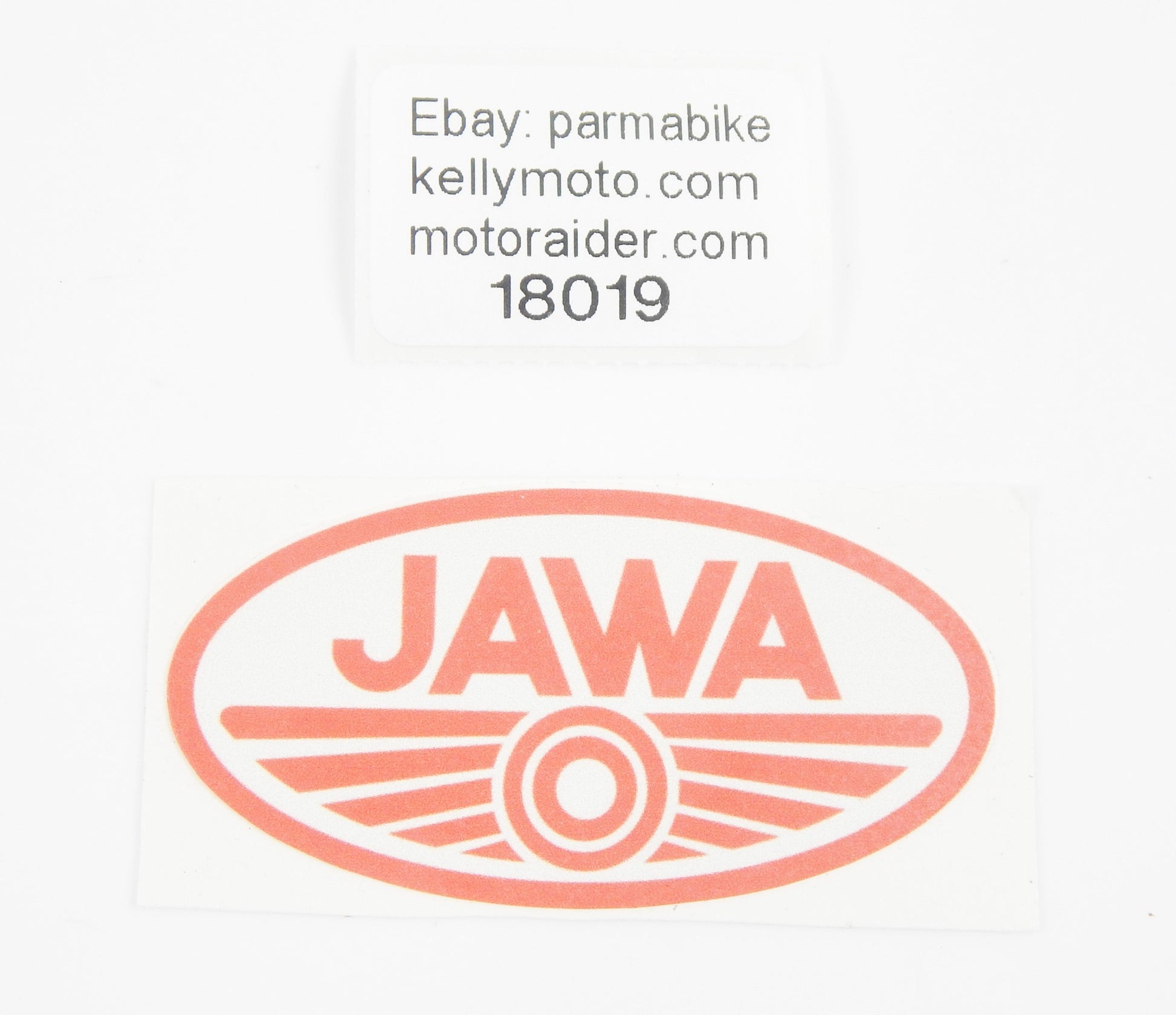 JAWA MOTORCYCLE RED STICKER EMBLEM DECAL 3x1.5" VINTAGE ENDURO CROSS CZ - MotoRaider