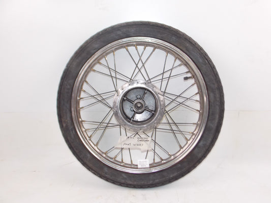 18" FRONT WHEEL SPOKES HUB TIRE 1970's MORINI CORSARO VINTAGE ITALY - MotoRaider