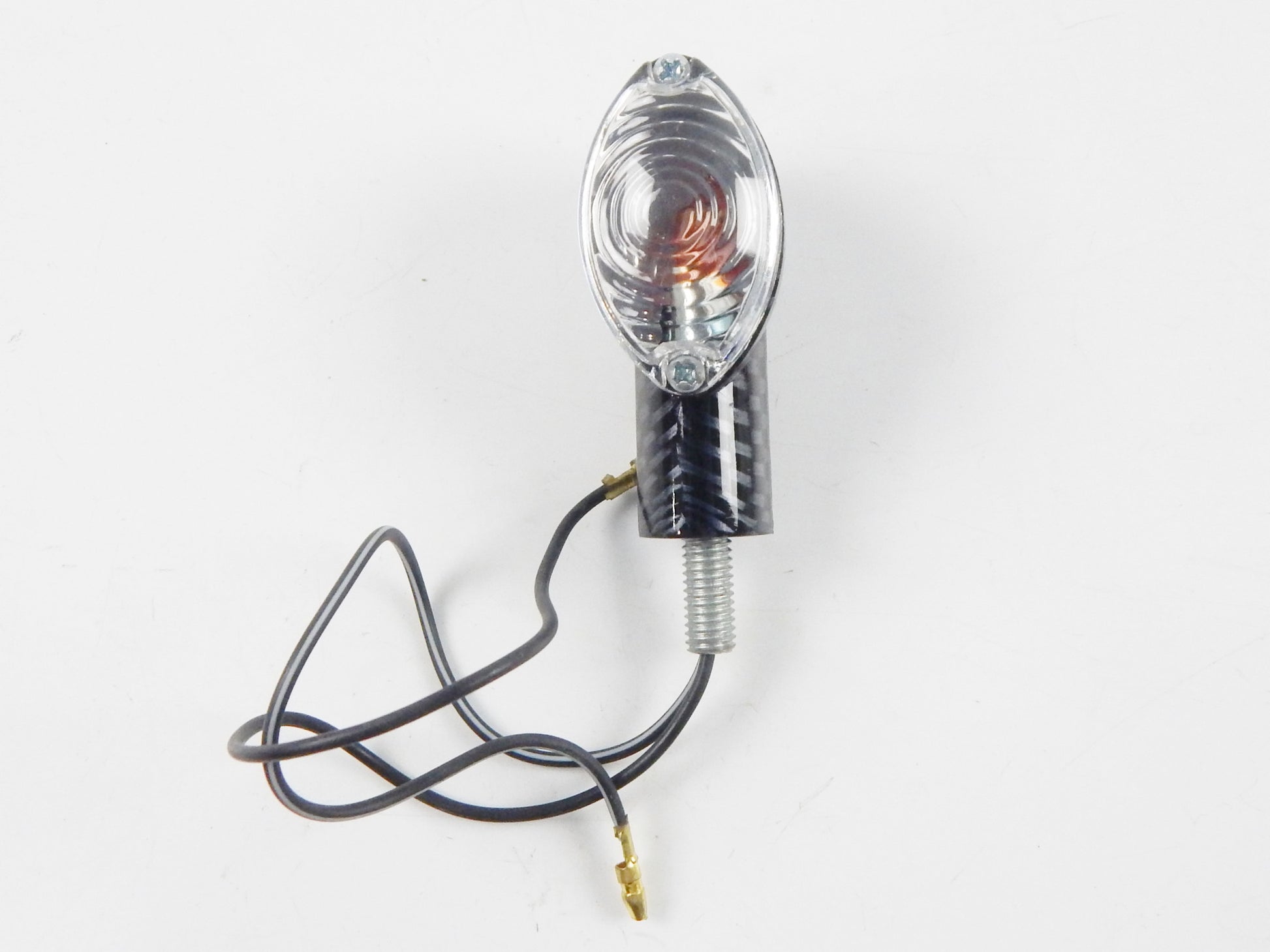 MOTORCYCLE TURN SIGNAL INDICATOR BLINKER CARBON FIBER LOOK 12V-23W HONDA YAMAHA - MotoRaider