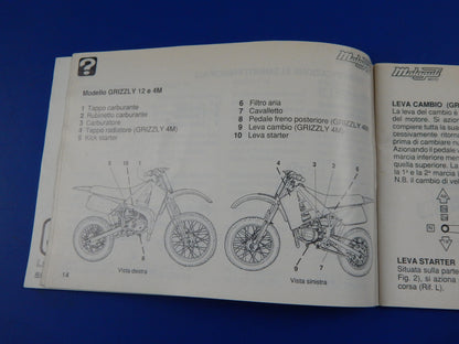 MALAGUTI GRIZZLY 10 12 4M OWNER MANUAL MAINTENANCE BOOK ITALIAN MINI MOTOCROSS - MotoRaider