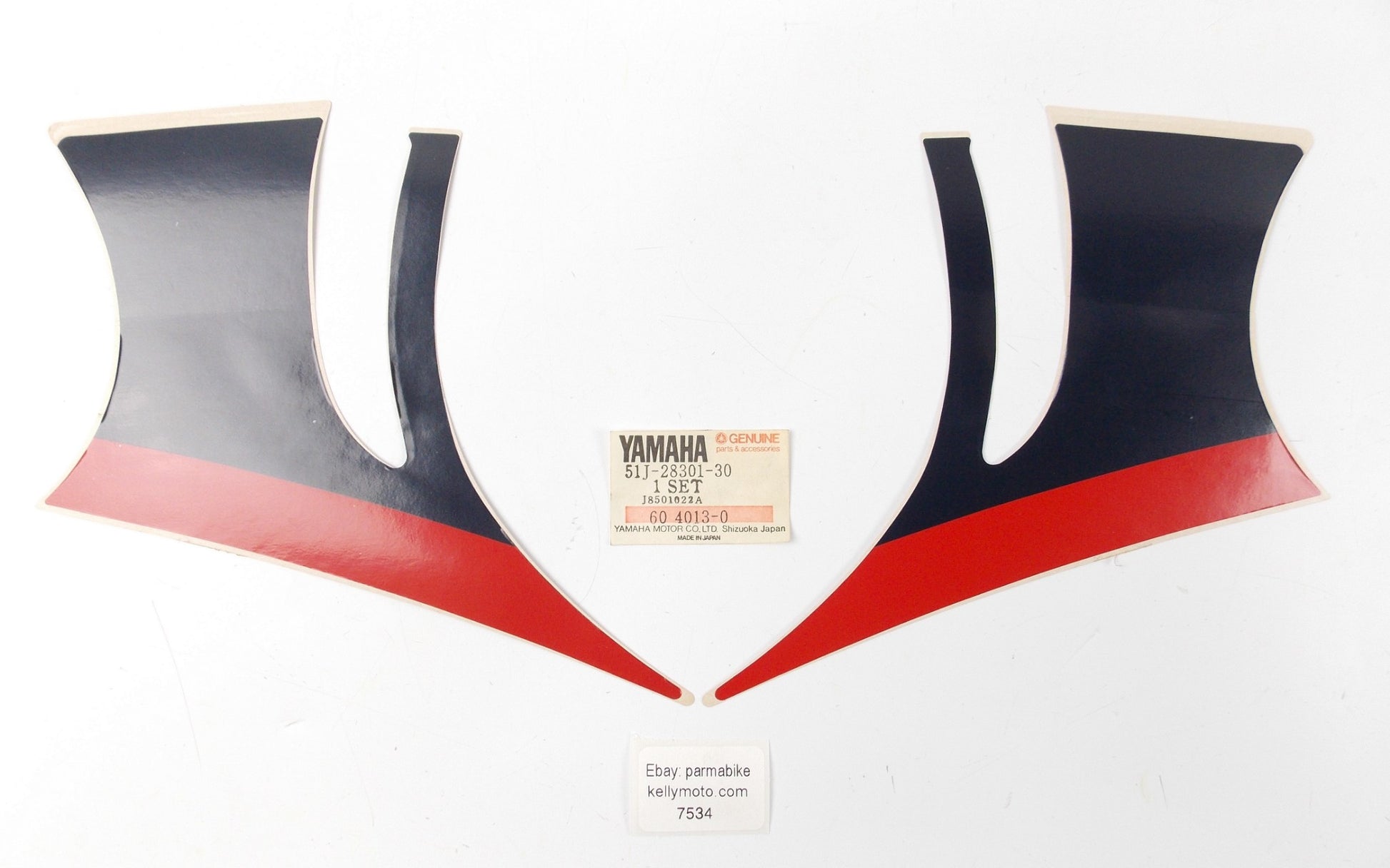 NOS OEM 1986 YAMAHA FJ600 LOWER COVER GRAPHIC SET  EMBLEM LOGO  51J-28301-30 - MotoRaider