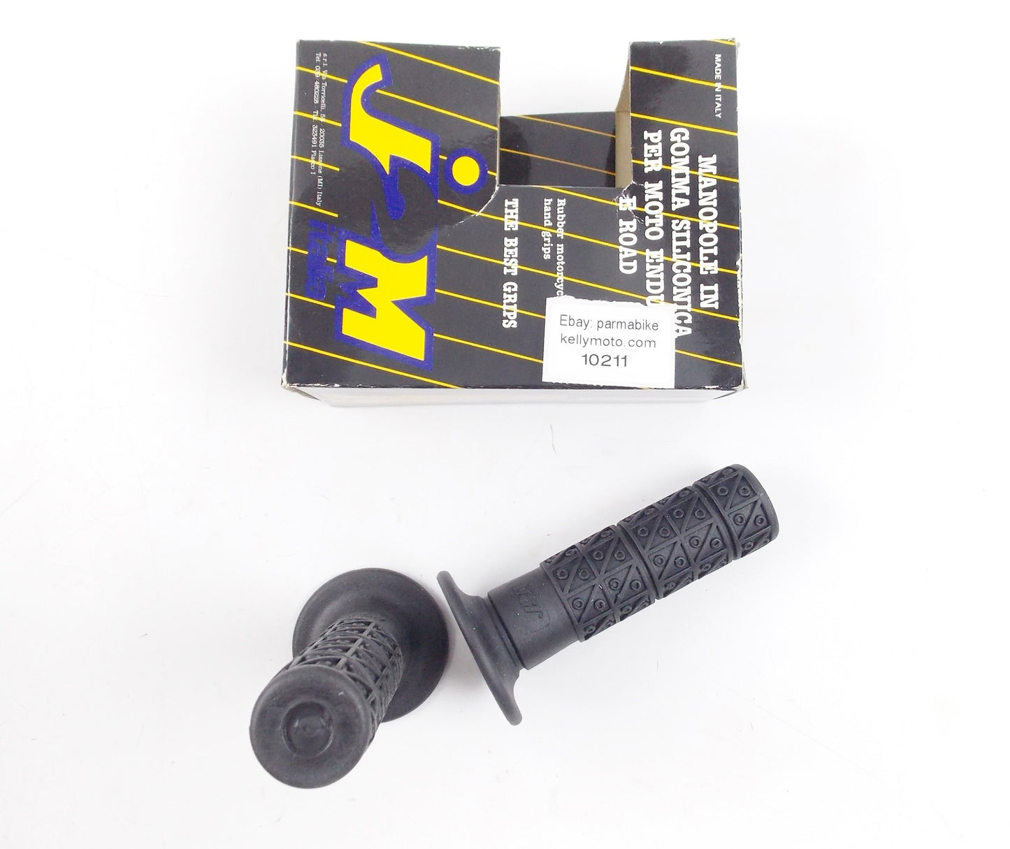 NOS J2M HANDLEBAR HAND BLACK RUBBER GRIPS SET 22mm 22mm ENDURO CROSS - MotoRaider