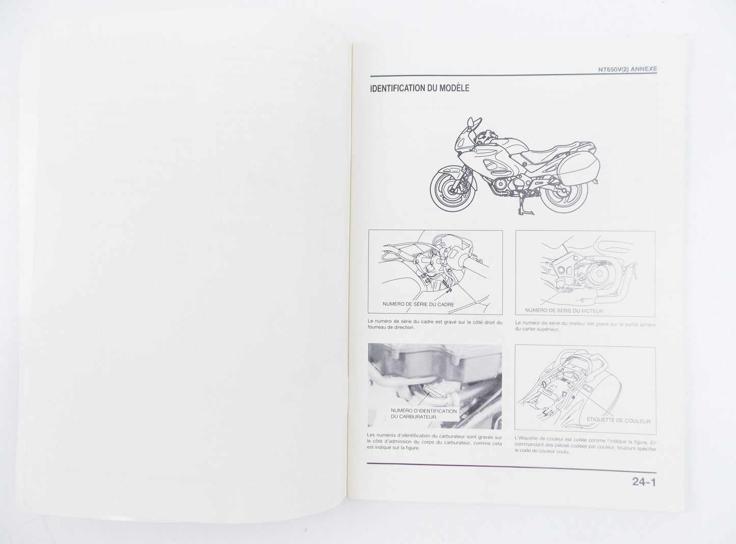 HONDA NT 650 V2 WORKSHOP MANUAL REPAIR BOOK FRENCH - MotoRaider