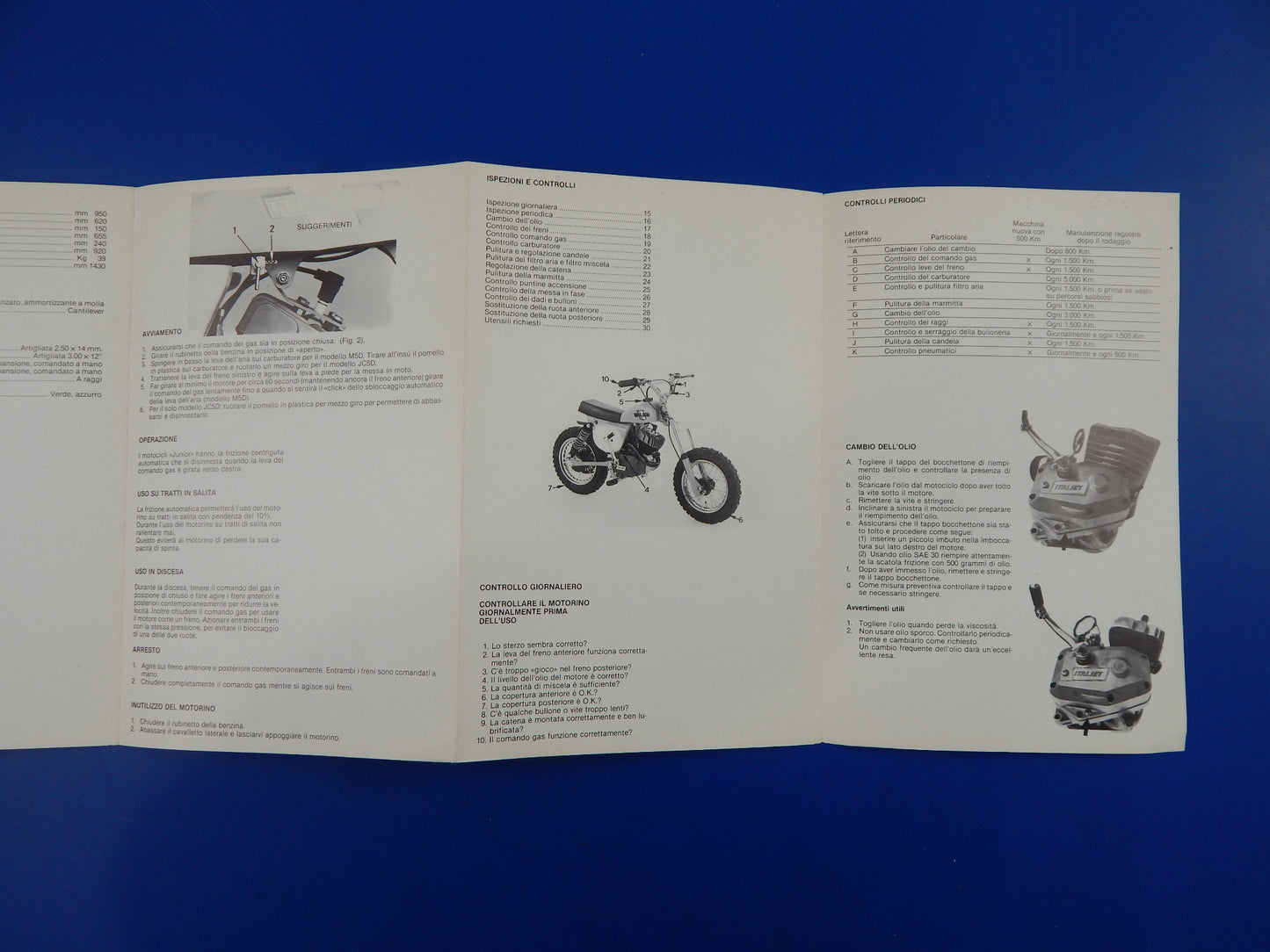 1980's ITALJET JC5D M5D OWNER MANUAL BOOKLET BROCHURE ITALIAN MINI 50cc MOTOCROS - MotoRaider