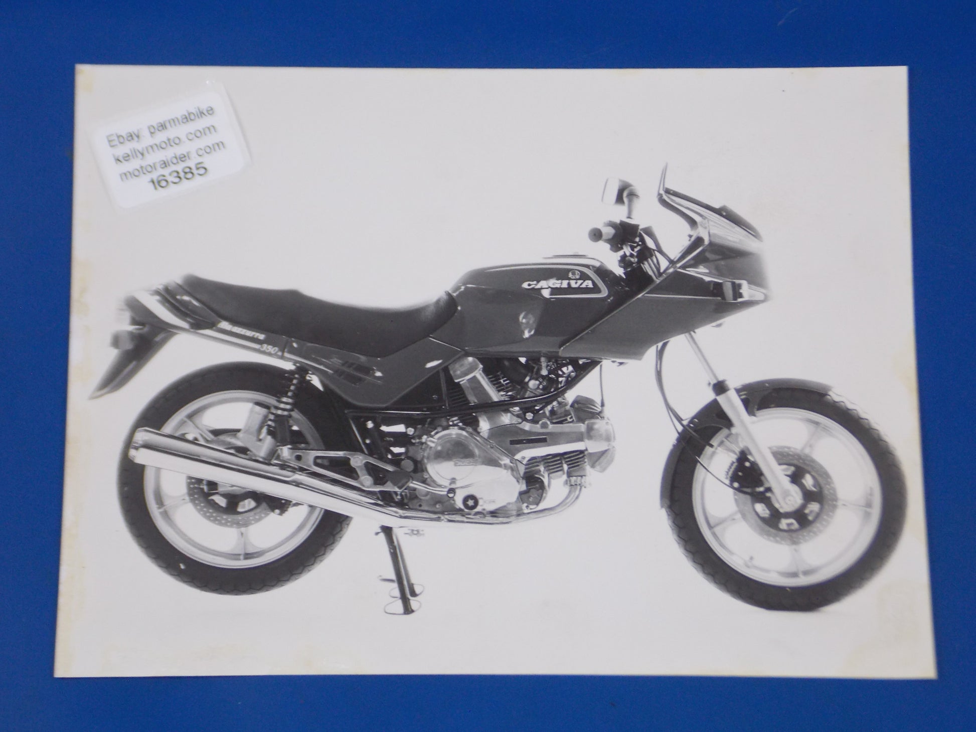 1980's CAGIVA ALA AZZURRA 350 ORIGINAL DEALER PHOTO VINTAGE BROCHURE AD 7x9.5" - MotoRaider