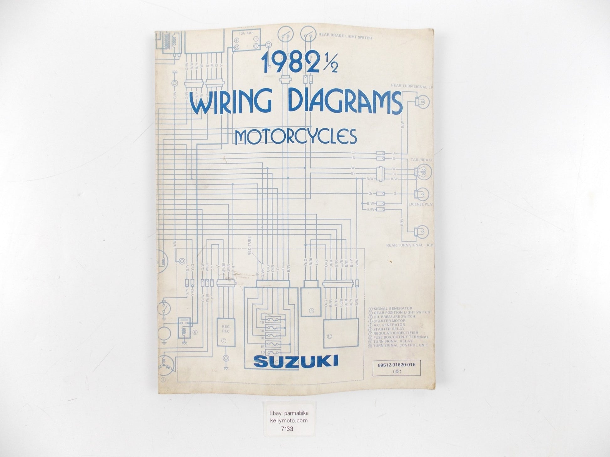 1980.5 SUZUKI WIRING DIAGRAMS CATALOG BOOK MANUAL ENGLISH 99512-01820-01E - MotoRaider