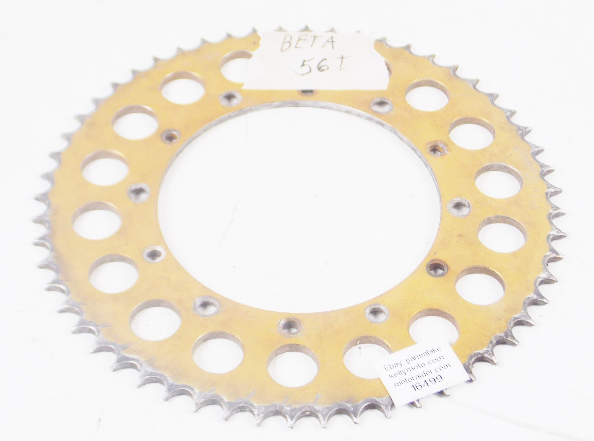 ALUMINUM GOLD REAR SPROCKET 56T BETA GRIMECA VILLA APRILIA GILERA VINTAGE ITALY - MotoRaider