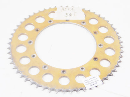 ALUMINUM GOLD REAR SPROCKET 56T BETA GRIMECA VILLA APRILIA GILERA VINTAGE ITALY - MotoRaider