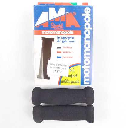 NOS AMA SPORT HAND BLACK FOAM SPONGE GRIPS SET 22mm - 25mm 0060 - MotoRaider