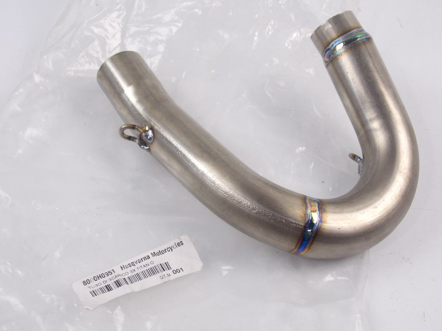 NOS OEM HUSQVARNA 2009-2010 SMR 450/SMR 510 TITANIUM L.H EXHAUST PIPE 8000H0951 - MotoRaider